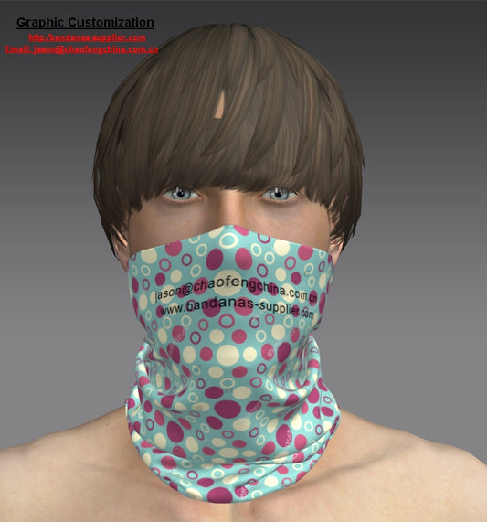 Polyester Microfiber Stretch Seamless 3D Design Jungle Tubular Face Shield Bandana Headwear