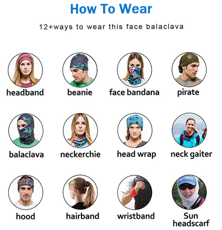 Customize 25*50cm Headwear Cooling Multifunctional Elastic Tubular Neck Warm Head Scarf