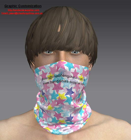 Customize 25*50cm Headwear Cooling Multifunctional Elastic Tubular Neck Warm Head Scarf